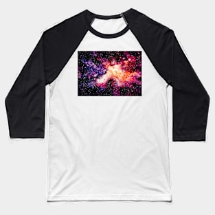 Watercolor Space and Pink Nebula Baseball T-Shirt